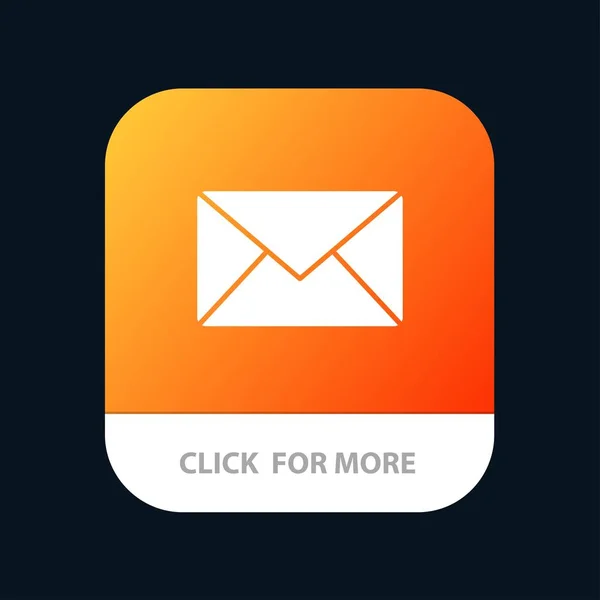 E-mail, mail, bericht, SMS mobiele app-knop. Android en IOS Gly — Stockvector