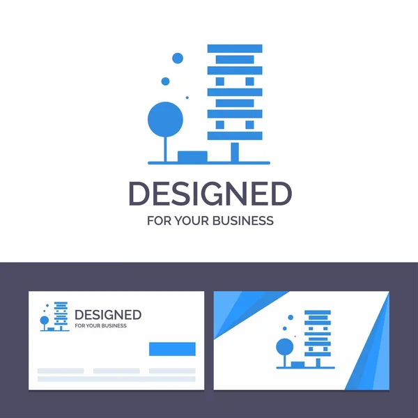 Kreative Visitenkarte und Logo-Vorlage Landwirtschaft, Architektur — Stockvektor