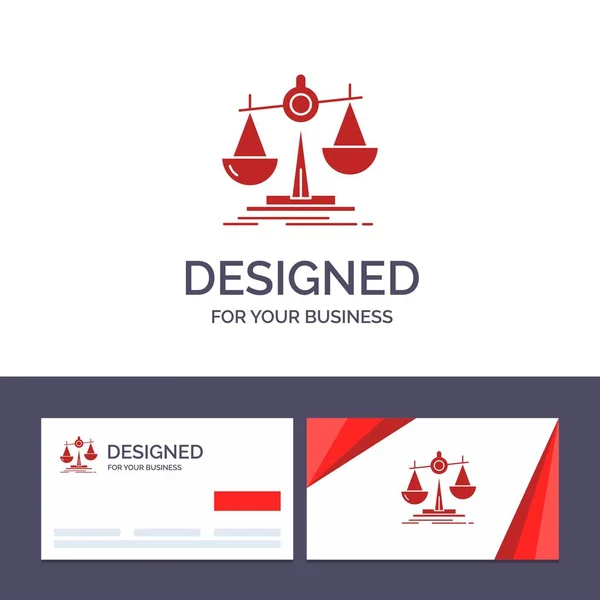 Креативная деловая карта и шаблон логотипа Баланс, Закон, Потеря, Pro — стоковый вектор