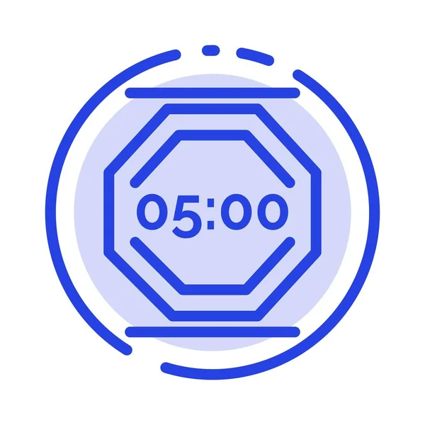 Stop werk, rest, stop, werk, werkend blauw pictogram lijn met stippellijn — Stockvector