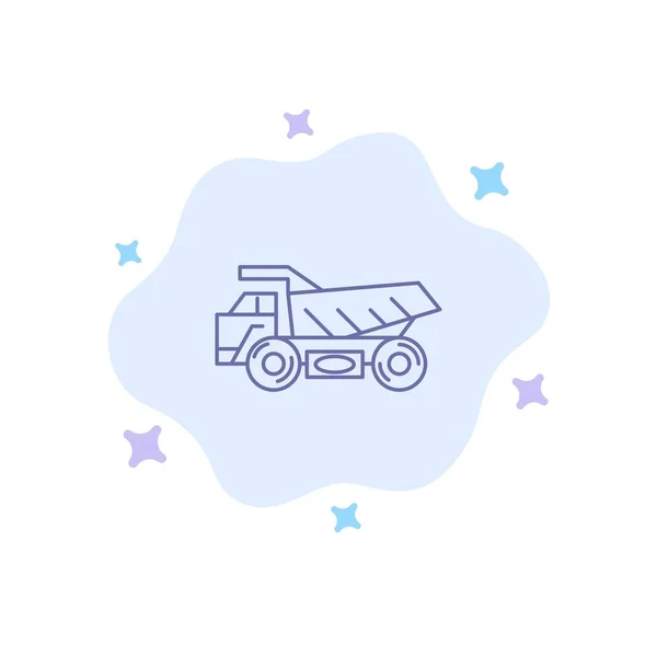 Вантажівка, трейлер, транспорт, будівництво Блакитна ікона на абстрактному cl — стоковий вектор