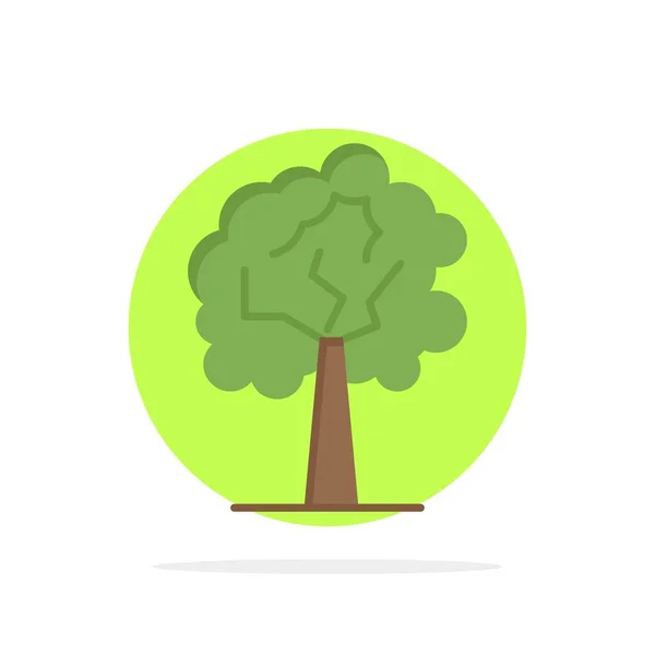 Árbol, Planta, Crecimiento Círculo Abstracto Fondo Icono de color plano — Vector de stock