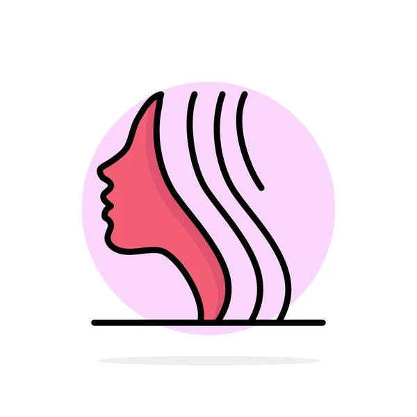 Vrouw, vrouwen, meisje, gezicht abstracte cirkel achtergrond platte kleur — Stockvector