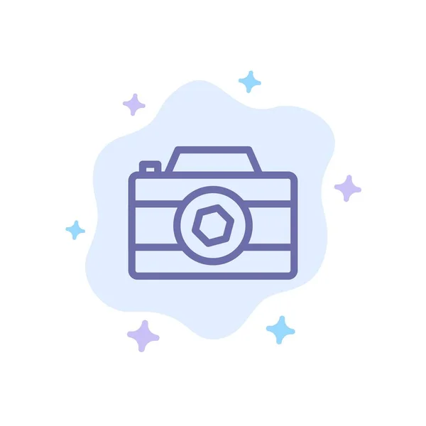 Máquina fotográfica, Imagem, Imagem, Ícone azul fotográfico em nuvem abstrata Backgr —  Vetores de Stock