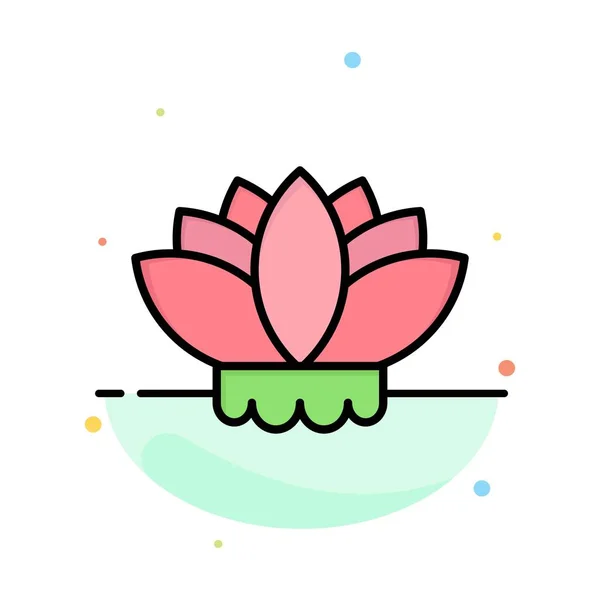 Blomma, Kina, kinesiska abstrakt platt färg ikon mall — Stock vektor