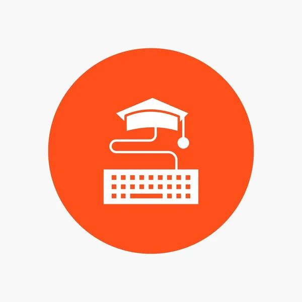 Key, Keyboard, Education, Graduation white glyph icon — Stock Vector
