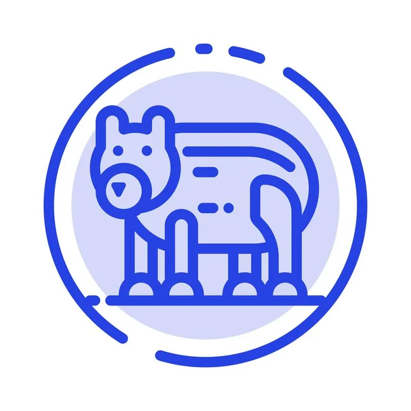 Animal, Oso, Polar, Canada Icono de línea de puntos azules — Vector de stock