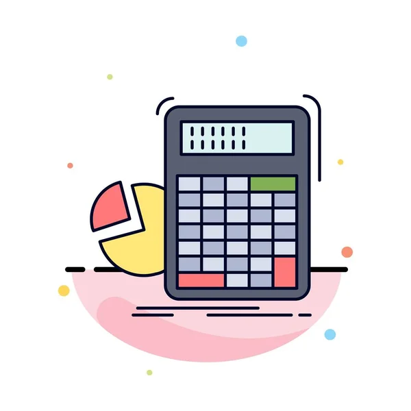Calculator, calculation, math, progress, graph Flat Color Icon V — Stock Vector