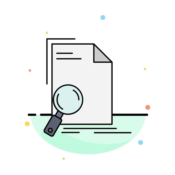 Analysis, document, file, find, page Flat Color Icon Vector — Stock Vector