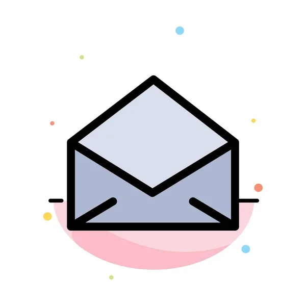 Email, Correio, Mensagem, Open Abstract Flat Color Icon Template — Vetor de Stock