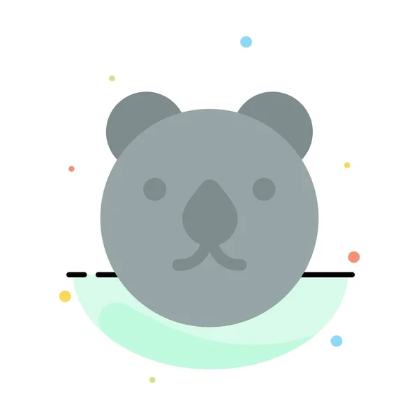 熊， 头， 捕食者抽象平面颜色图标模板 — 图库矢量图片