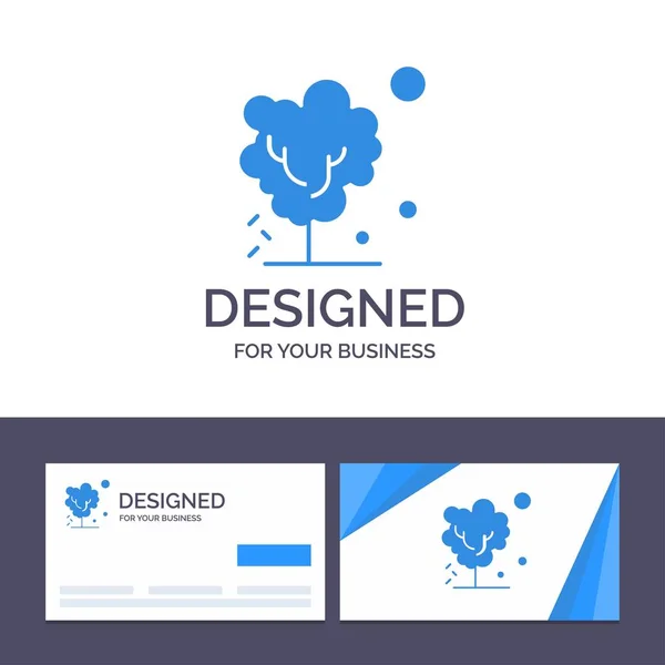 Δημιουργική επαγγελματική κάρτα και λογότυπο πρότυπο ξηρό, παγκόσμιο, χώμα, δέντρο — Διανυσματικό Αρχείο