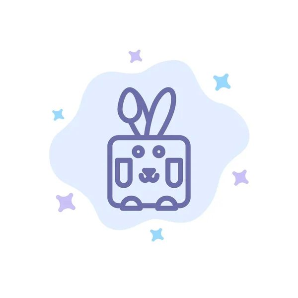 Conejo, Pascua, Conejo, Icono azul de vacaciones en la nube abstracta Backg — Vector de stock