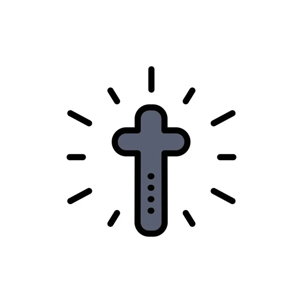 Firande, Christian, Cross, påsk platt färg ikon. Vektor i — Stock vektor