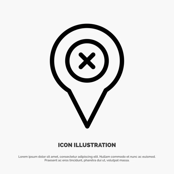 Añadir, Pin, Ubicación, Mapa Línea Icono Vector — Vector de stock