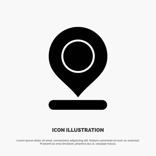 Ubicación, Mapa, Marcador, Pin solid Glyph Icon vector — Vector de stock