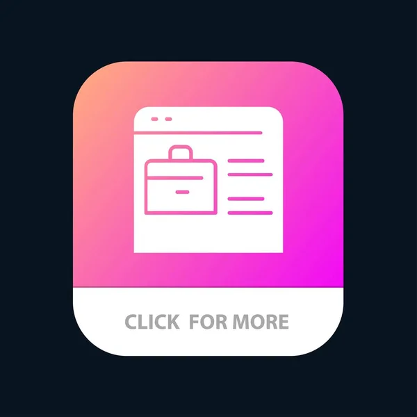 Bag, Find Job, Job Website, Online Portfolio Mobile App Button. - Stok Vektor