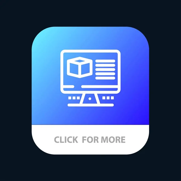 Computer, Box, Internet, Monitor Mobile App Button. Android and
