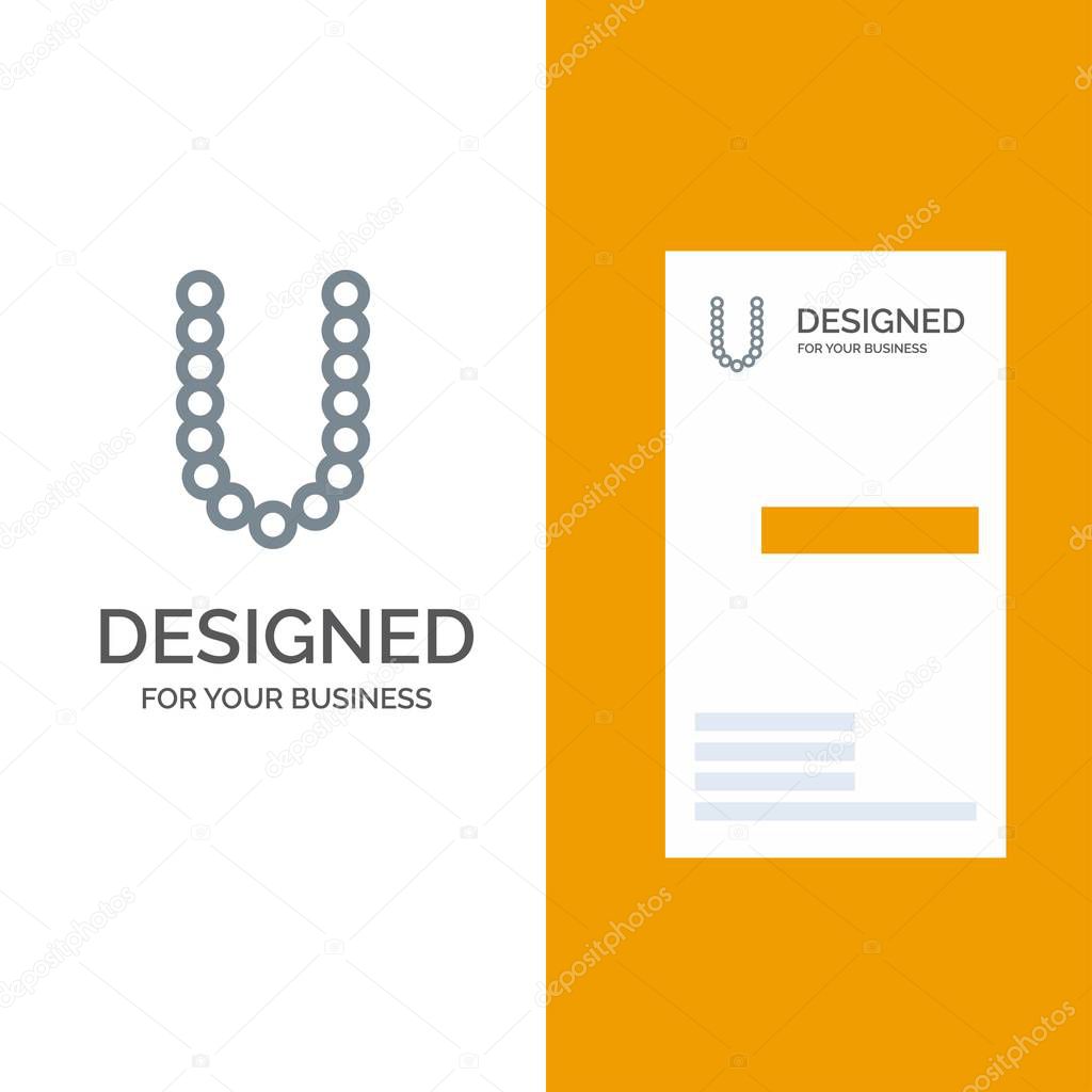 Accessories, Beauty, Lux, Necklets Grey Logo Design and Business