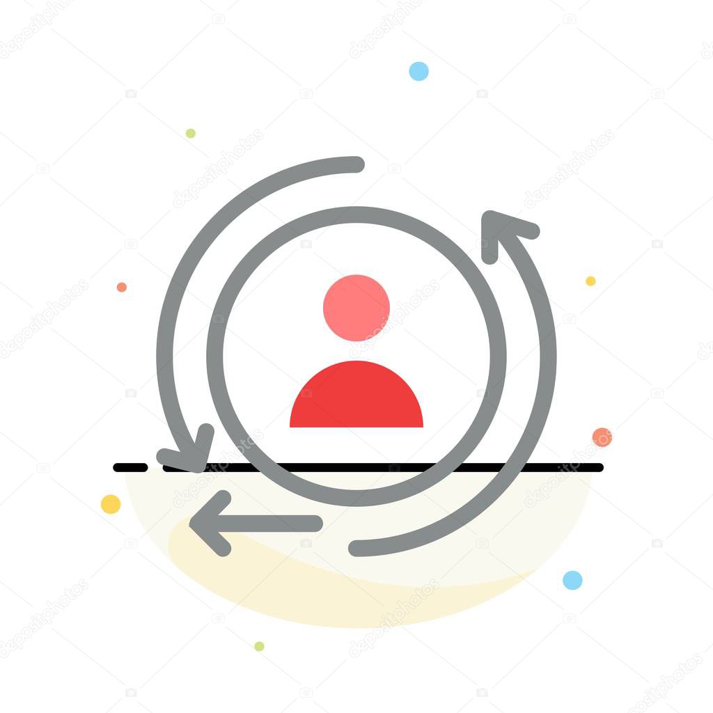 Digital, Marketing, Remarketing Abstract Flat Color Icon Templat