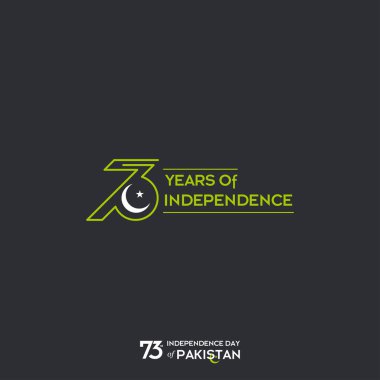 Pakistan Bağımsızlık Günü Tipografi Tasarım. Yaratıcı Tipografi