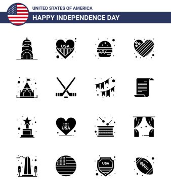 Amerikan Günü 16. Hisse Vektör Simgesi Paketi Çadır; kamp; hızlı; sevgi; ABD Bayrak Tasarım Elementleri