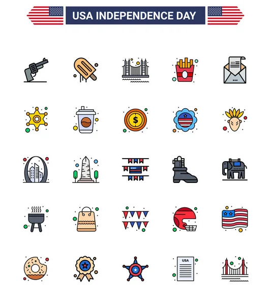 Creative Usa Icons Modern Independence Signs 4Th July Symbols Mail — 스톡 벡터