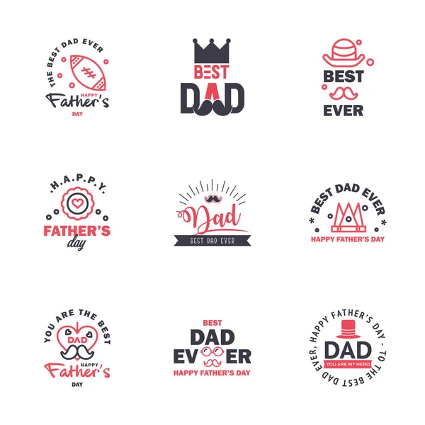 Счастливого Дня Отца Black Pink Typography Fathers Day Background Design — стоковый вектор