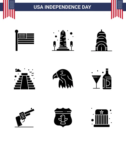 Juli Usa Happy Independence Day Icon Symbols Group Modern Solid — Stockvektor