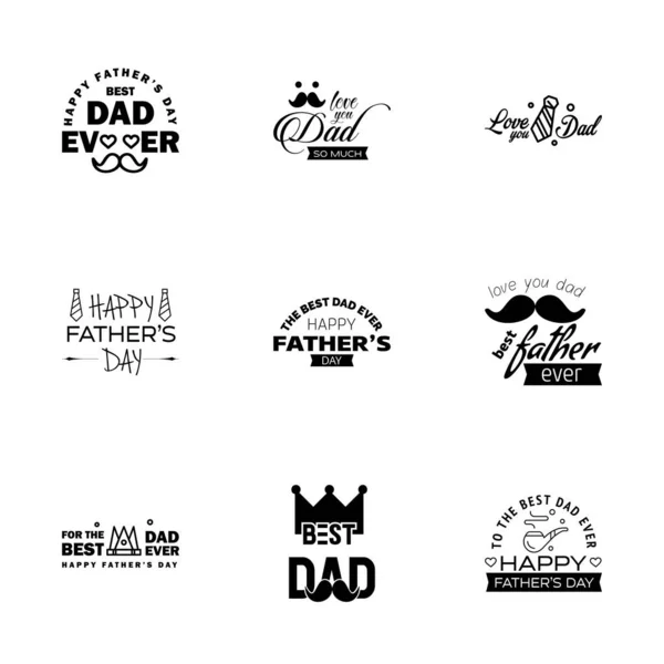 Love You Papa Card Design Happy Fathers Day Typography Collection — Image vectorielle