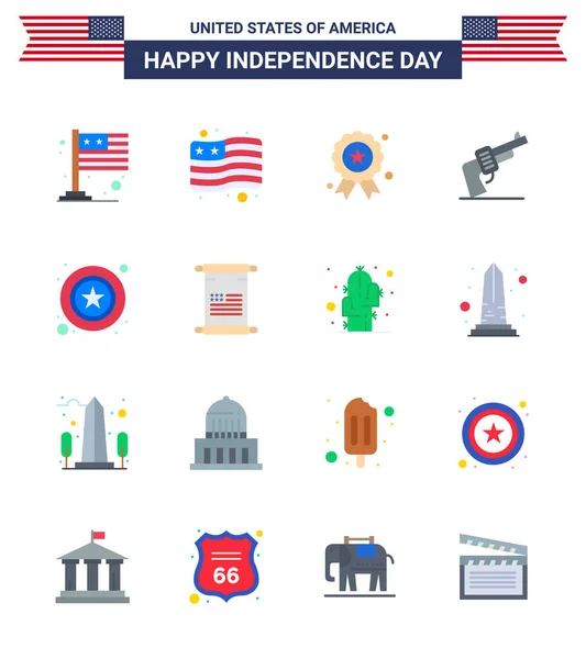 Creative Usa Icons Modern Independence Signs 4Th July Symbols Star — 스톡 벡터