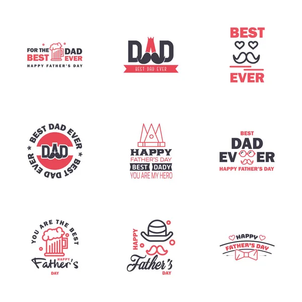 Love You Papa Card Design Happy Fathers Day Typography Collection — Stock Vector