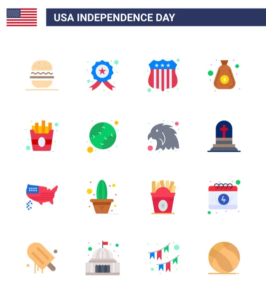 Grupo Pisos Set Para Día Independencia Los Estados Unidos América — Vector de stock