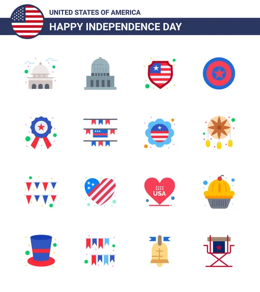 Group Flats Set Independence Day United States Police Usa Independence — 스톡 벡터