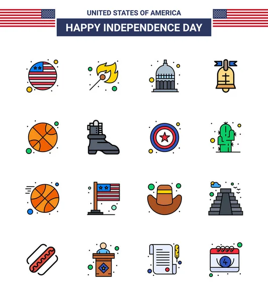 Creative Usa Icons Modern Independence Signs 4Th July Symbols Sports — 스톡 벡터