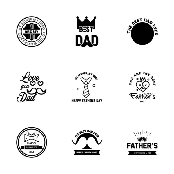 Love You Papa Card Design Happy Fathers Day Tipografia Collezione — Vettoriale Stock