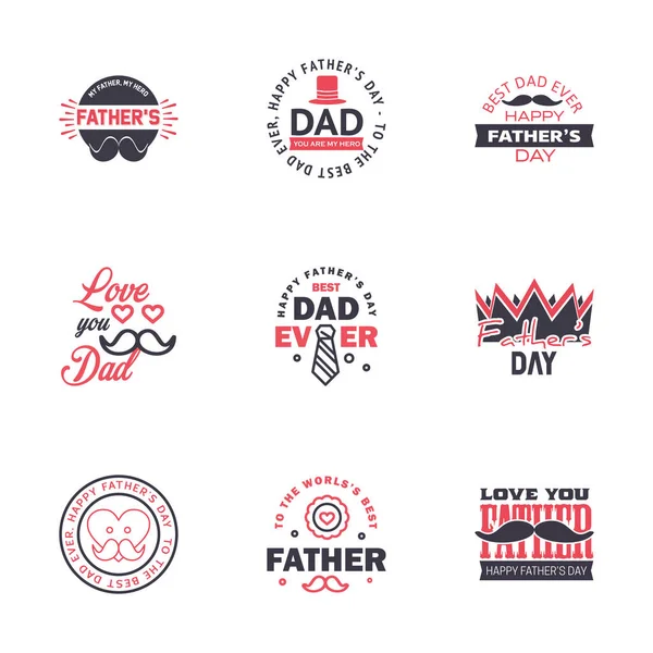 Šťastný Den Otců Black Pink Text Design Vektorová Kaligrafie Typografický — Stockový vektor