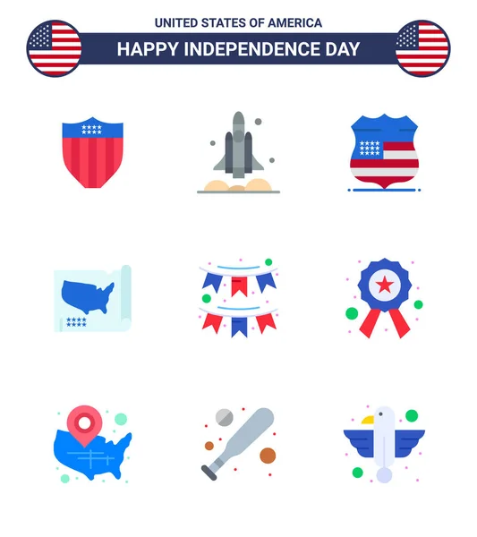 독립일의 미국을 Usa State Security Editable Usa Day Vector Design — 스톡 벡터