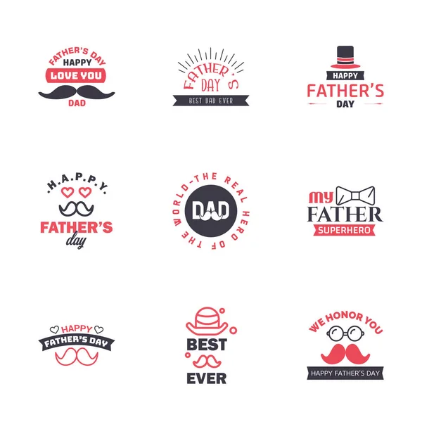 Love You Papa Card Design Happy Fathers Day Typography Collection — стоковий вектор