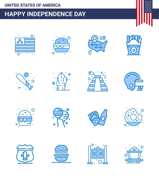 Stock Vector Icon Pack American Day Line Signs Symbols Usa — Stock Vector