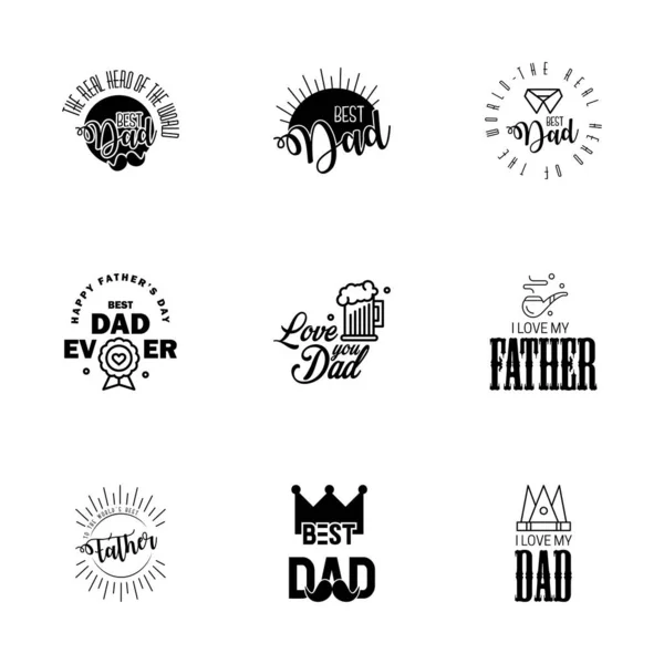 Babalar Günün Kutlu Olsun Siyah Tipografi Babalar Günü Arkaplan Tasarımı — Stok Vektör