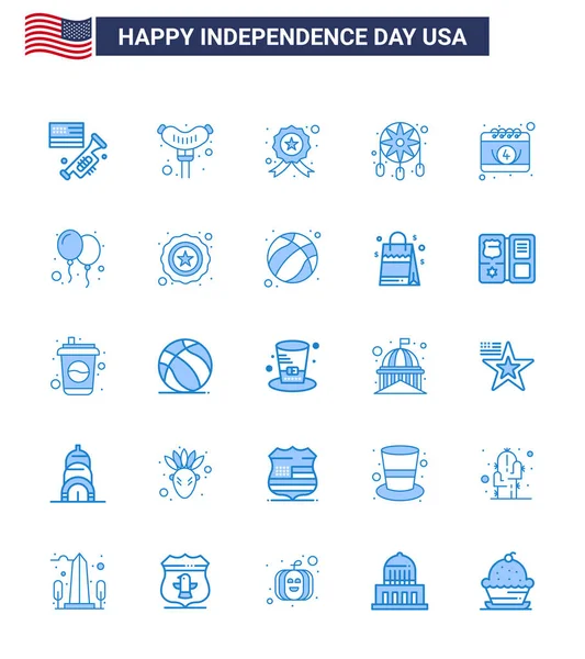 Big Pack Usa Happy Independence Day Usa Vector Blues Und — Stockvektor