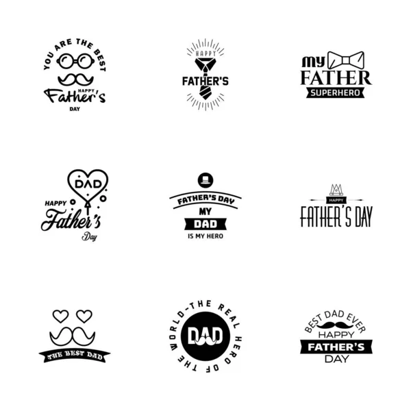 Happy Fathers Day Appreciation Vector Text Banner Fundo Preto Para —  Vetores de Stock