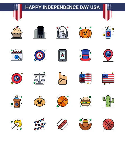 독립기념일 Usa Editable Usa Day Vector Design Elements — 스톡 벡터