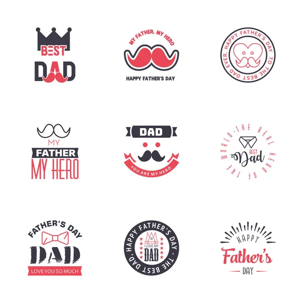 Happy Fathers Day Black Pink Typography Fathers Day Background Design — Stock Vector