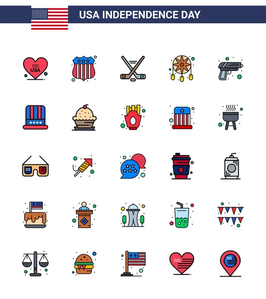 독립일을 아이스 스포츠 Editable Usa Day Vector Design Elements — 스톡 벡터