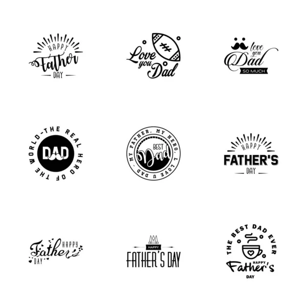 Love You Papa Card Design Happy Fathers Day Typography Collection — Archivo Imágenes Vectoriales