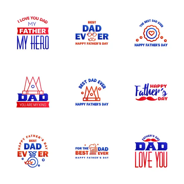 Love You Papa Card Design Happy Fathers Day Tipografia Coleção — Vetor de Stock