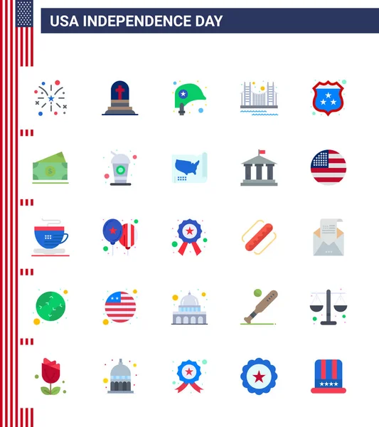 Happy Independence Day Pack Pisos Signos Símbolos Para Hito Cabeza — Vector de stock