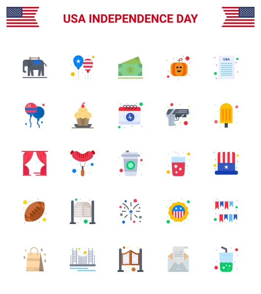 Set Usa Day Icons Amerikai Szimbólumok Függetlenség Napja Jelek Demokratikus — Stock Vector